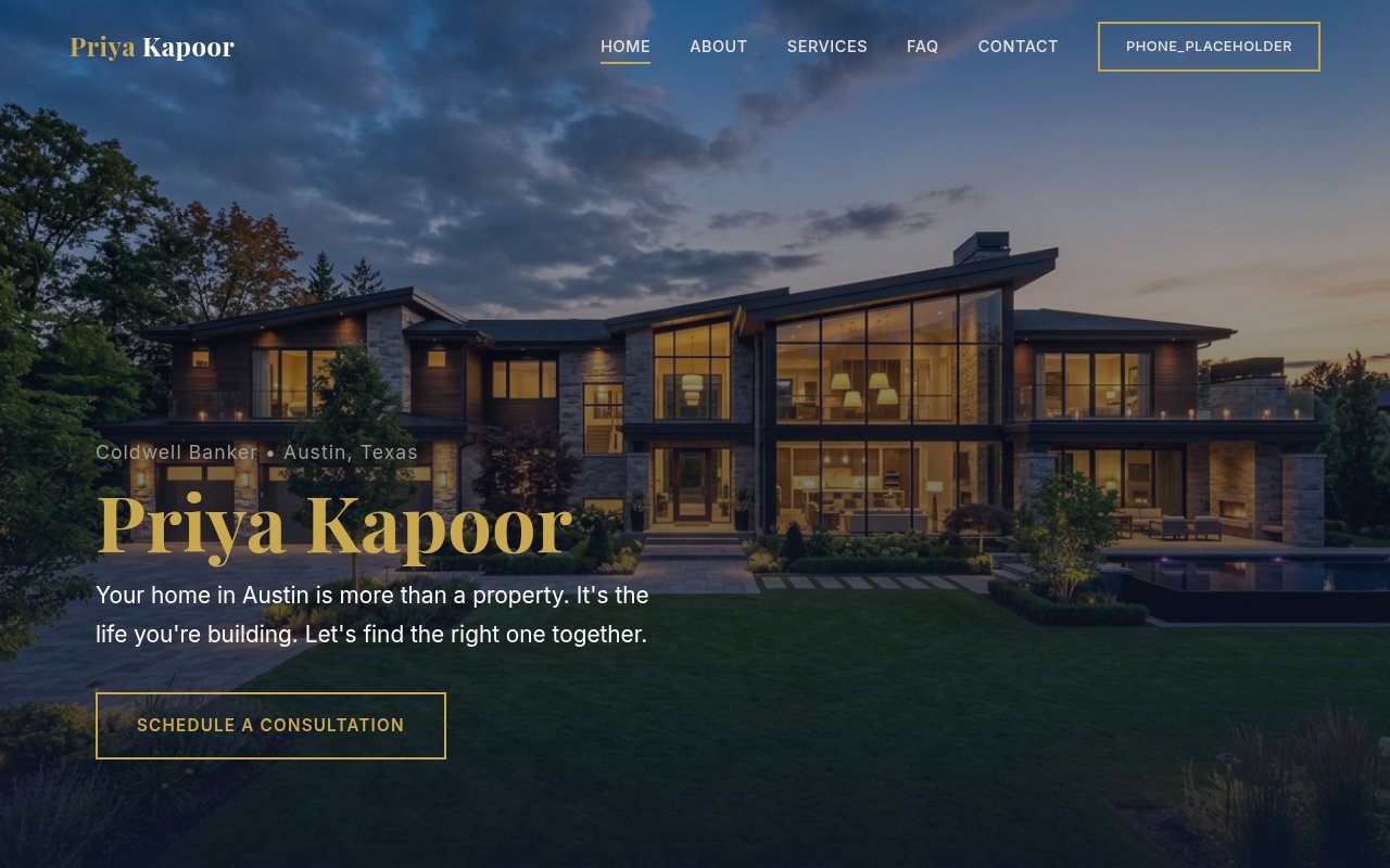 Priya Kapoor Realty website